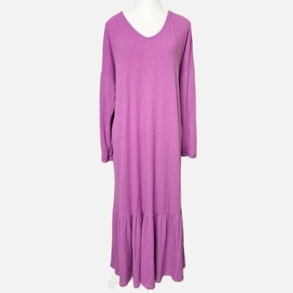 Anthropologie ribbed Lavender Maxi dress